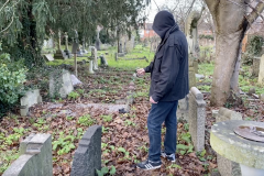 Steve Lambert, Showing Where His Father Had The Fire Burning In The Ground At St Dunstans Church